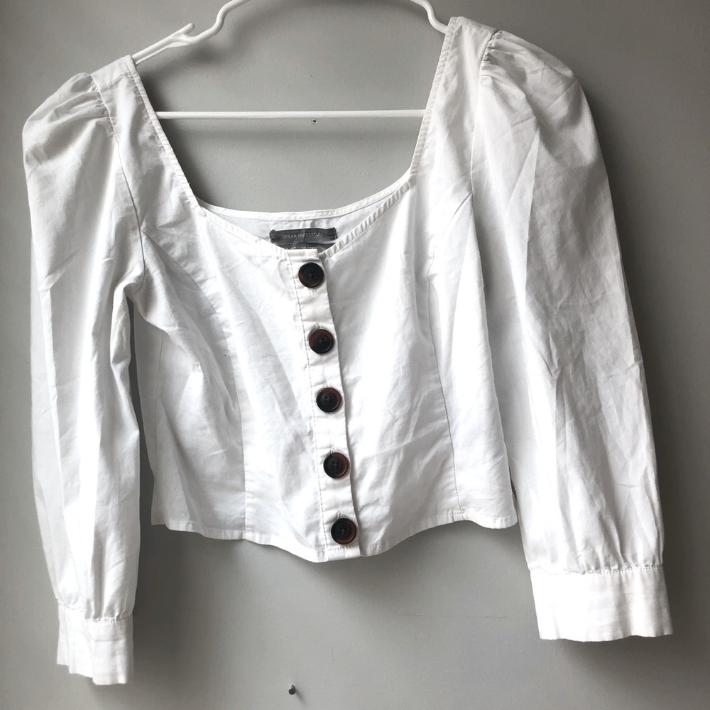 UO Peasant Top with Button Front